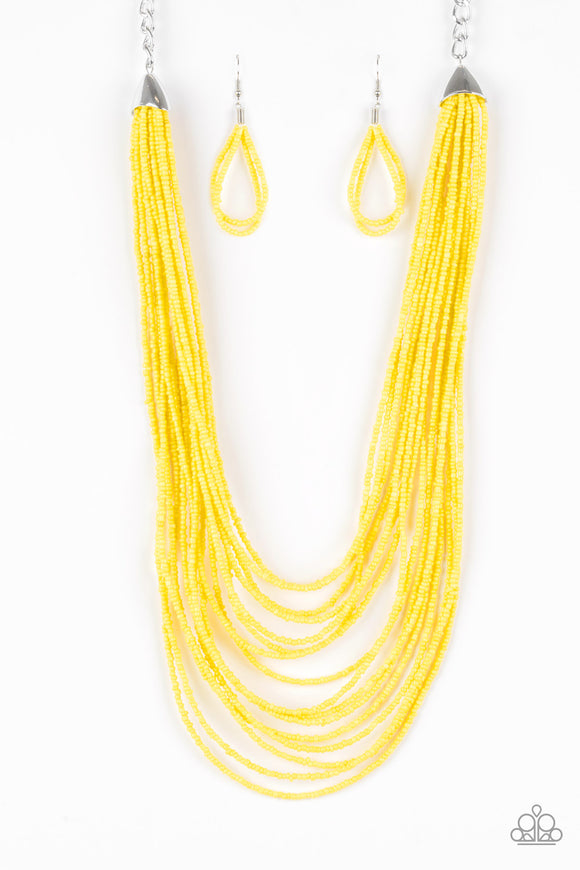 Peacefully Pacific - Yellow Necklace - Box 3 - Yellow