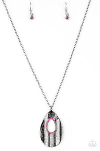 Stop, TEARDROP, and Roll - Pink Necklace - Box 5 - Pink