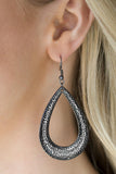 Straight Up Shimmer - Black Earrings