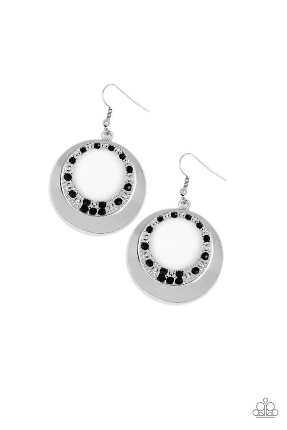 Ringed In Refinement - Black Earring