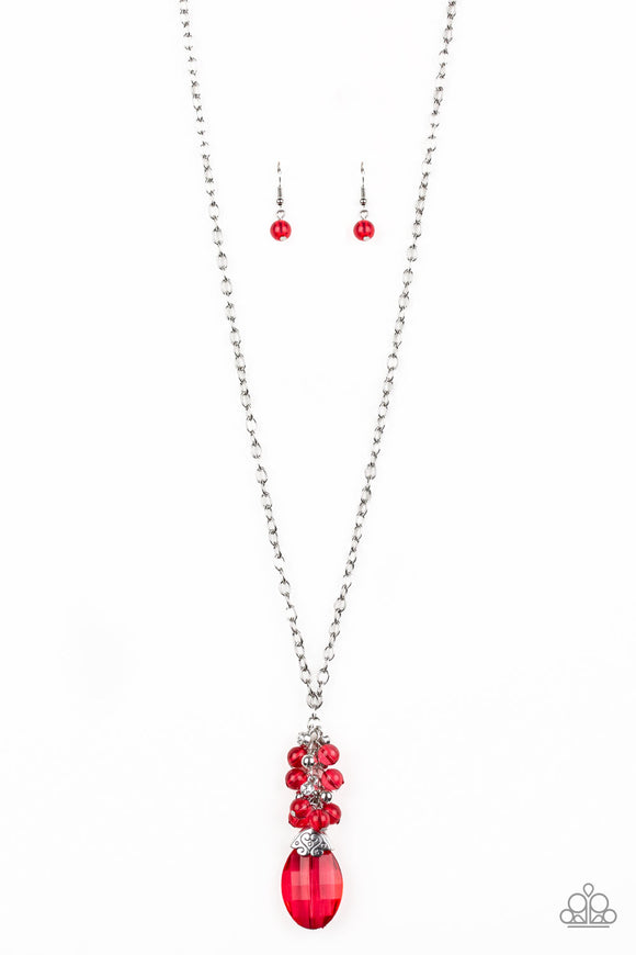 Crystal Cascade - Red Necklace - Box 3 - Red