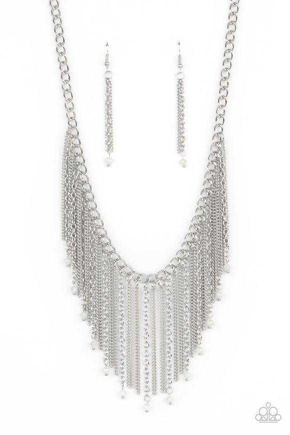 Cue The Fireworks - White Necklace - Box 8 - White