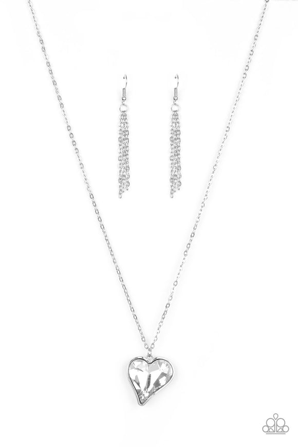 Heart Flutter - White Necklace - Box 9 - White