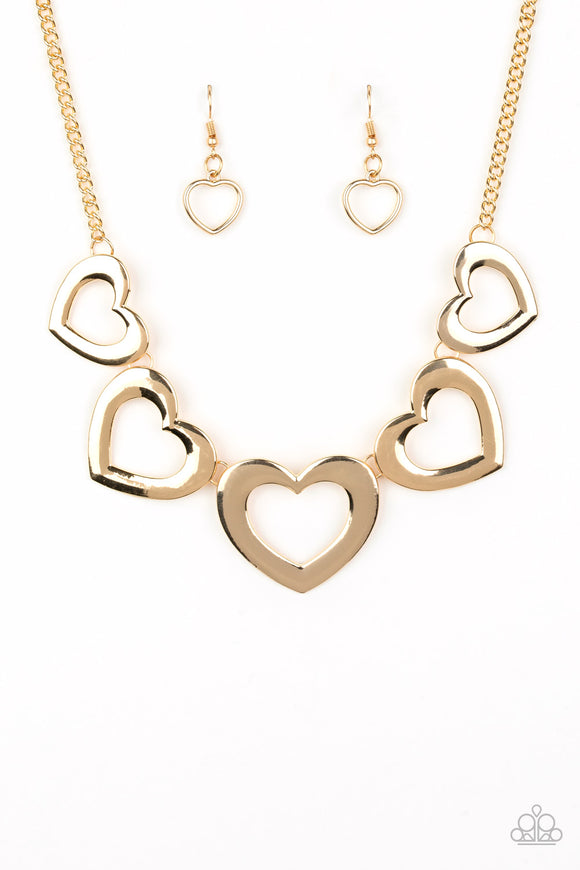 Hearty Hearts - Gold Necklace - Box 4 - Gold