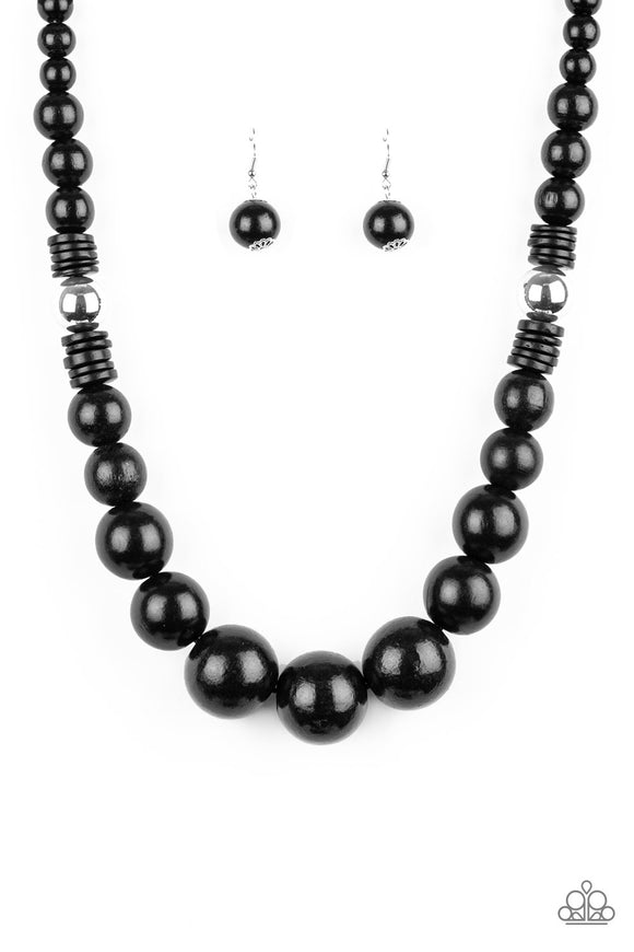 Panama Panorama - Black Necklace - Box 12 - Black