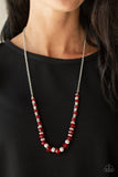 Stratosphere Sparkle - Red Necklace - Box 1 - Red