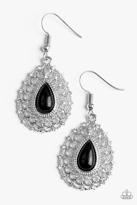 Court Chic - Black Earring