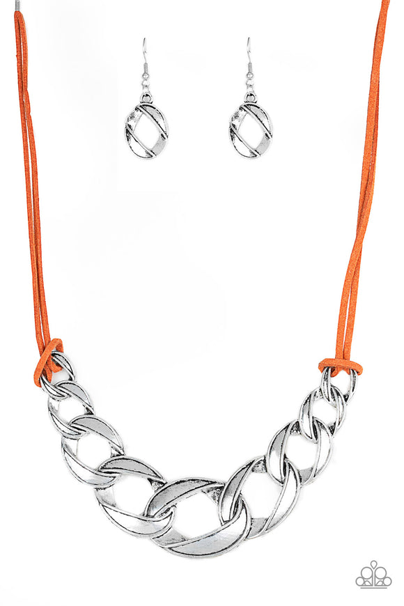 Naturally Nautical - Orange Necklace - Box 6 - Orange