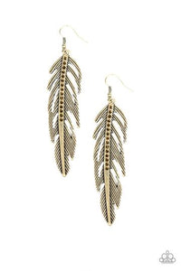 Give Me A ROOST - Brass Earrings