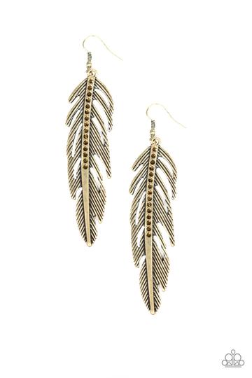 Give Me A ROOST - Brass Earrings