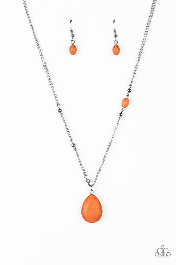 Peaceful Prairies - Orange Necklace - Box 6 - Orange