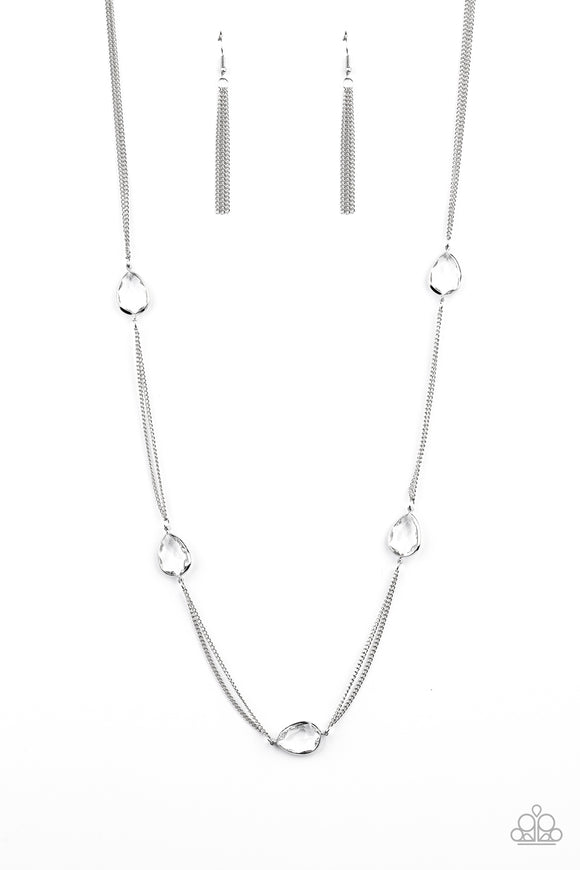 Teardrop Timelessness - White Necklace - Box 9 - White