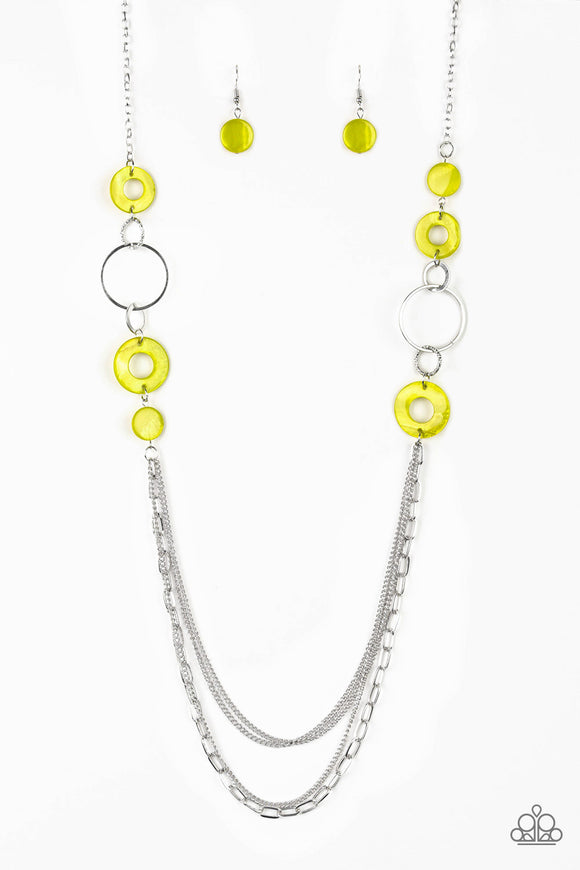 Tropical Sunsets - Green Necklace