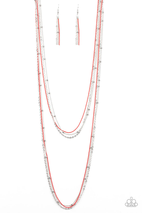 What A COLORFUL World - Red Necklace - Box 4 - Red