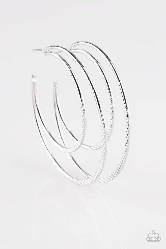 Drop It Like It's HAUTE - Silver Hoop Earring