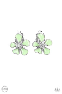 Island Iris - Green Clip-On Earring - Box 1