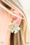 Island Iris - Green Clip-On Earring - Box 1