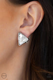 Timeless In Triangles - White Clip-On Earring - Box 1