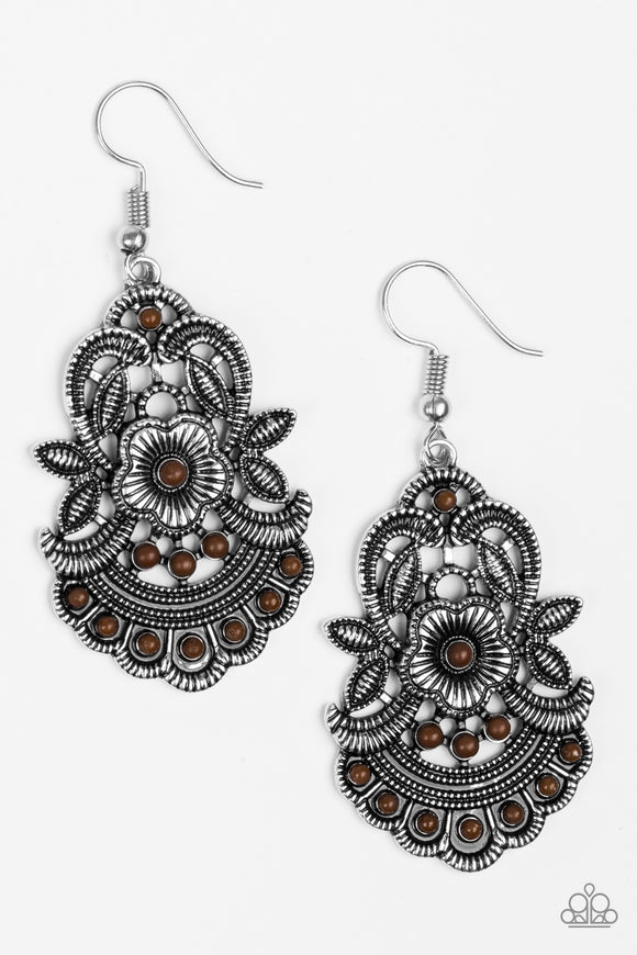 Blooming Bora Bora - Brown Earrings - Box BrownE3