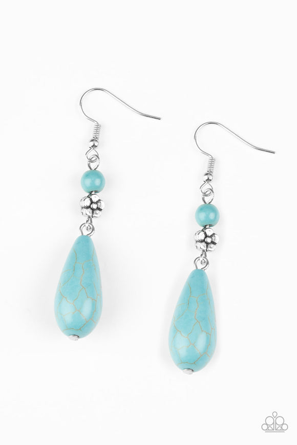 Sandstone Sunflowers - Blue Earrings