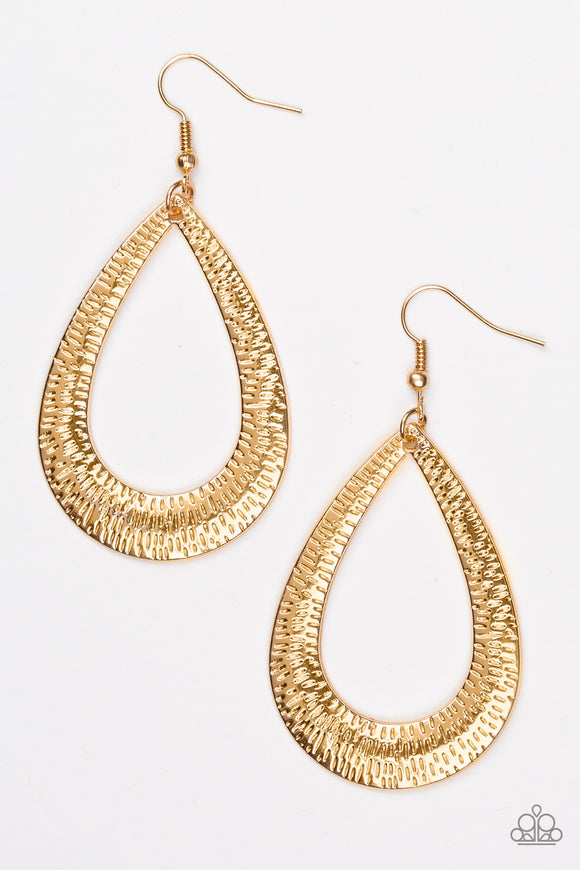 Straight Up Shimmer - Gold Earrings