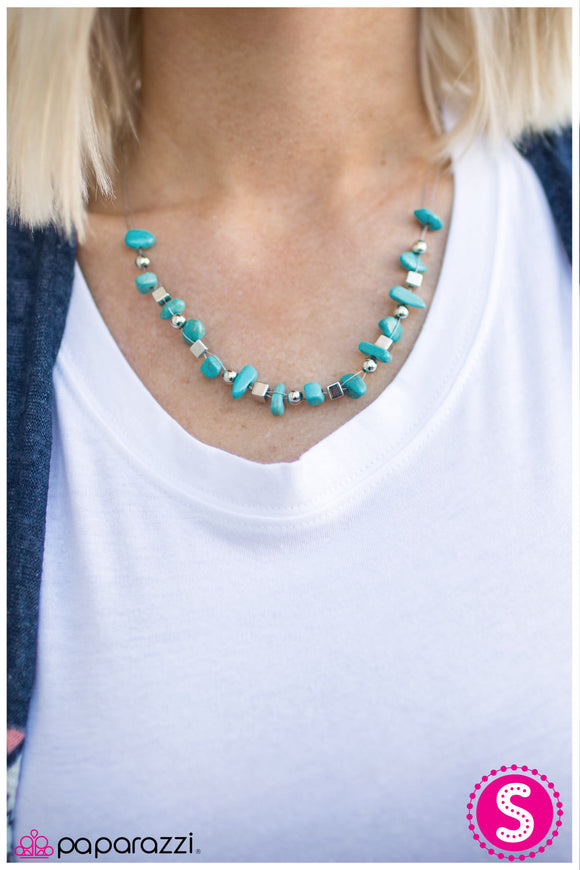 Pebble Pow-Wow - Blue Necklace - Box 5 - Blue