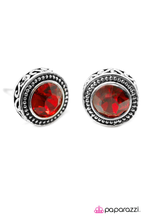 Sweet & Simple - Red Post Earring - Box 1 - Red