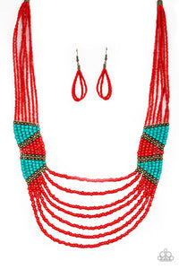 Kickin' It Outback - Red Necklace - BOX 3 - Red
