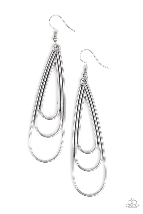 Triple Ripple - Silver Earrings