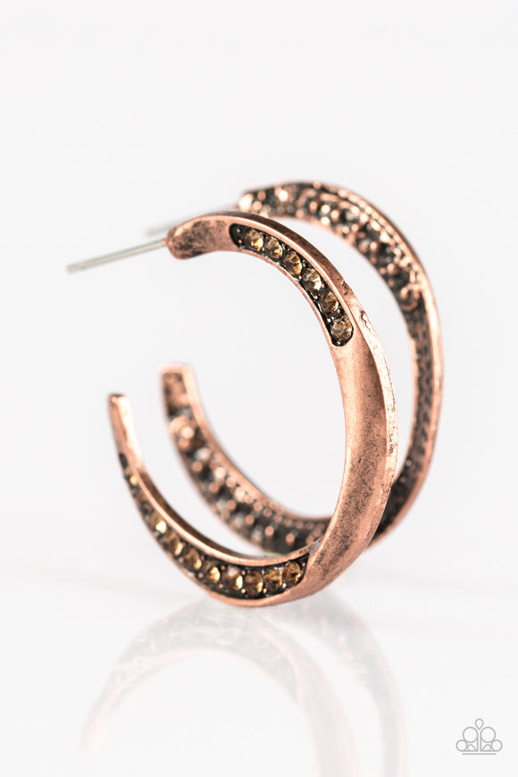 Born To Beam - Copper  Hoop Earrings