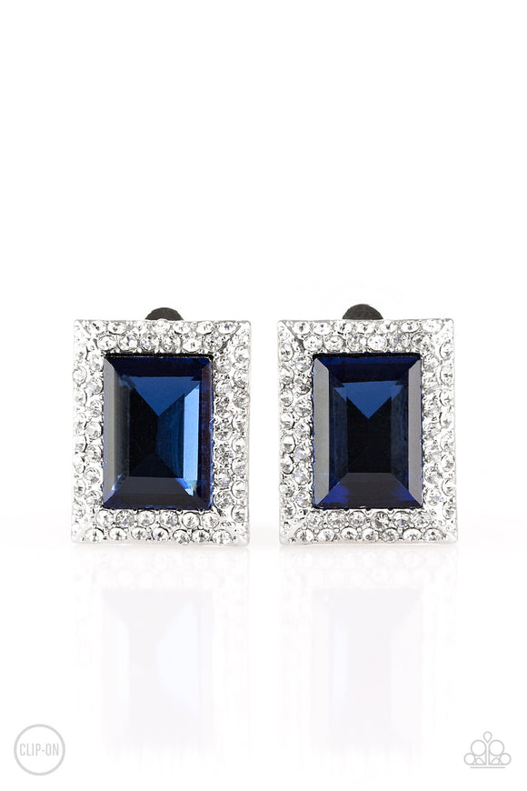 Crowned Couture - Blue  Clip-On Earring - Box 1