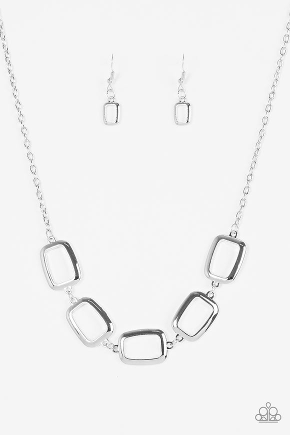 Gorgeously Geometric - Silver Necklace - Box 14 - Silver