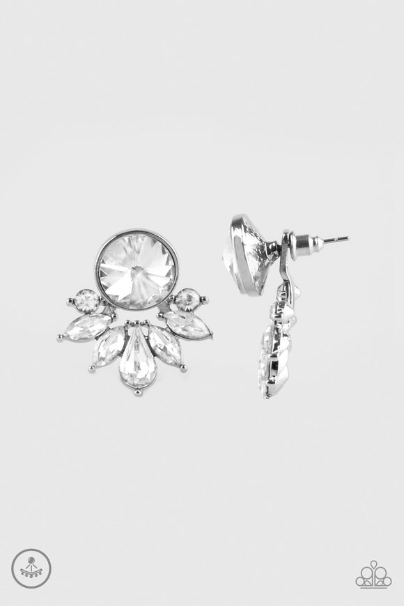 Radically Royal - White Double-Sided Post Earrings - Box 1 - Double-Sided Post