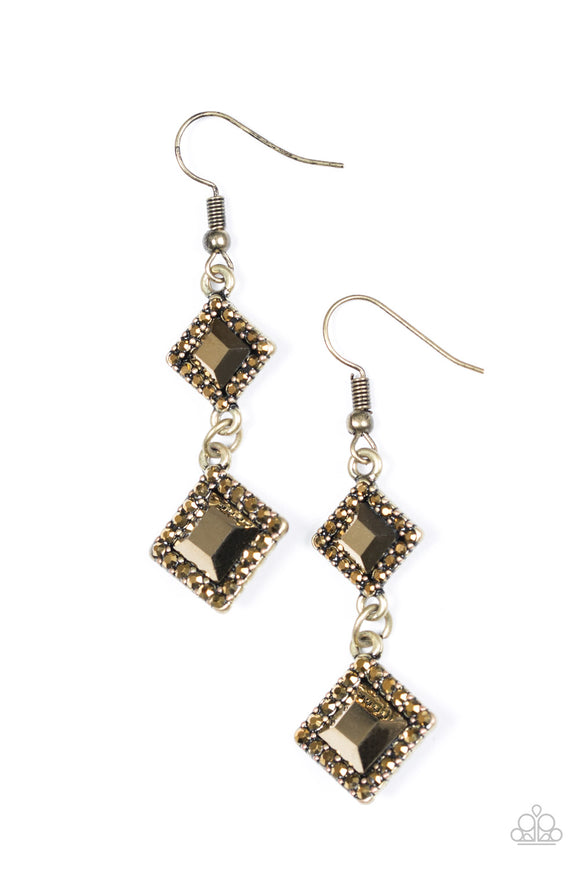 Timelessly Times Square - Brass Earrings