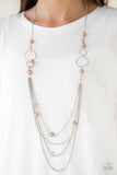 Bubbly Bright - Brown Necklace - Box 3 - Brown