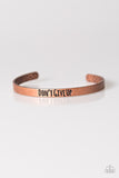 Don't Give Up - Copper Bracelet
