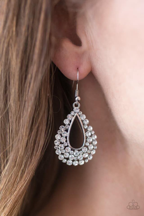 Glam About Town - White Earring