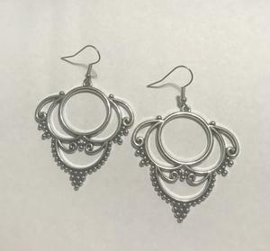 Metallic Macrame - Silver Earrings