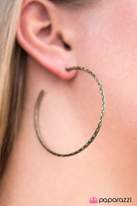 Western Diamondback - Brass Hoop Earring