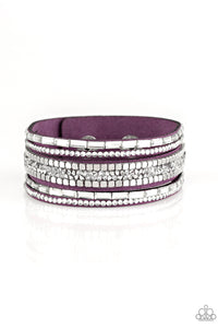 Rebel In Rhinestones - Purple Urban Bracelet