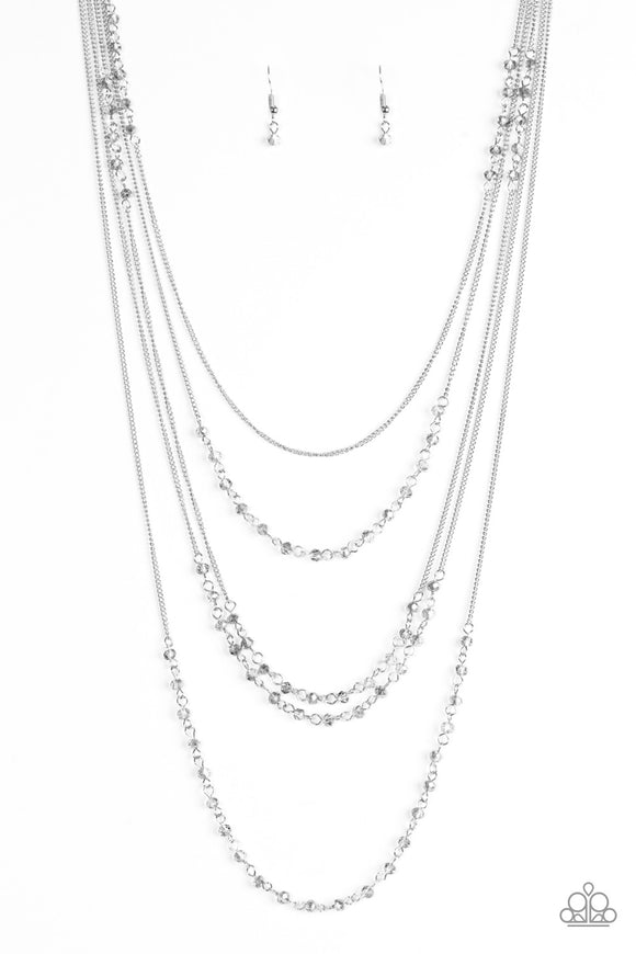 Glitter Go- Getter - Silver Necklace - Box 7 - Silver