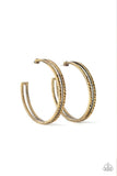 Double The Bling - Brass Hoop Earring