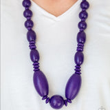 Summer Breezin' - Purple Wooden Necklace - Box 7 - Purple