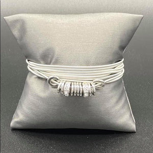 Magnetically Metro - White Stretch Magnetic Bracelet