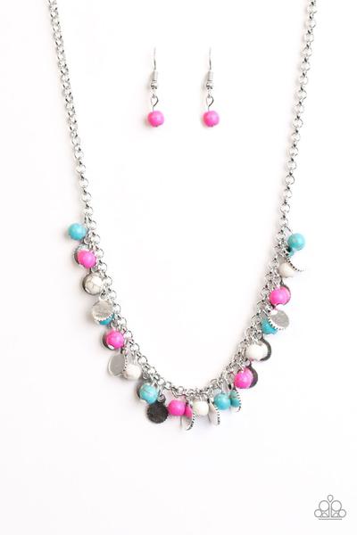 Prehistoric Prima Dona - Multi Necklace (Pink, Blue, White) - Box 5 - Multi