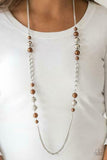 Uptown Talker - Brown Necklace - Box 4 - Brown