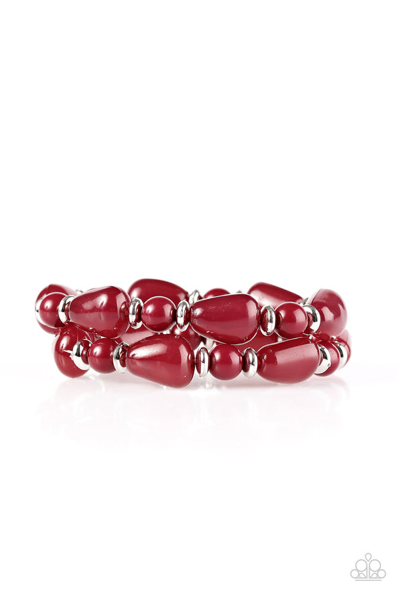 Show Us Hue's Boss - Red Stretch Bracelet