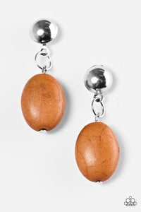 Stone Cliffs - Brown Post Earring - Box 1 - Brown