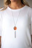 Tasseled Tranquility - Orange Necklace - Box 5 - Orange