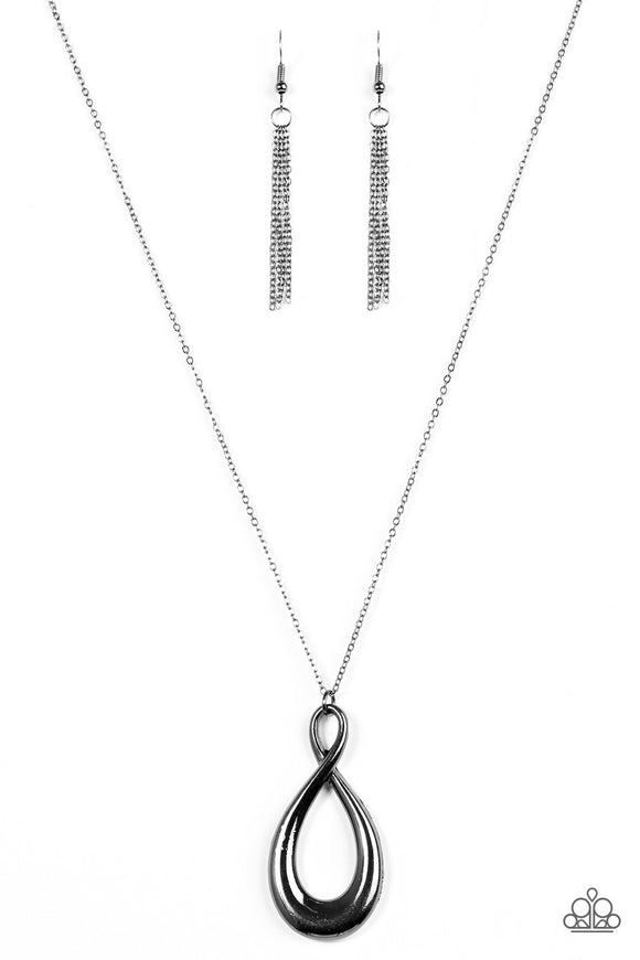 Twisted Tranquility - Black Necklace - Box 6 - Black